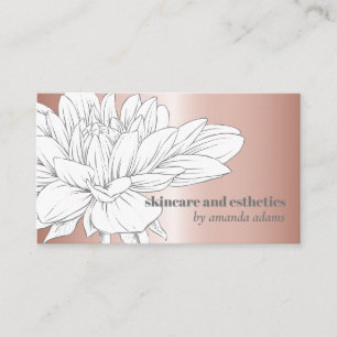 Carte De Visite Beauté florissante   Rose Gold Skincare esthétic