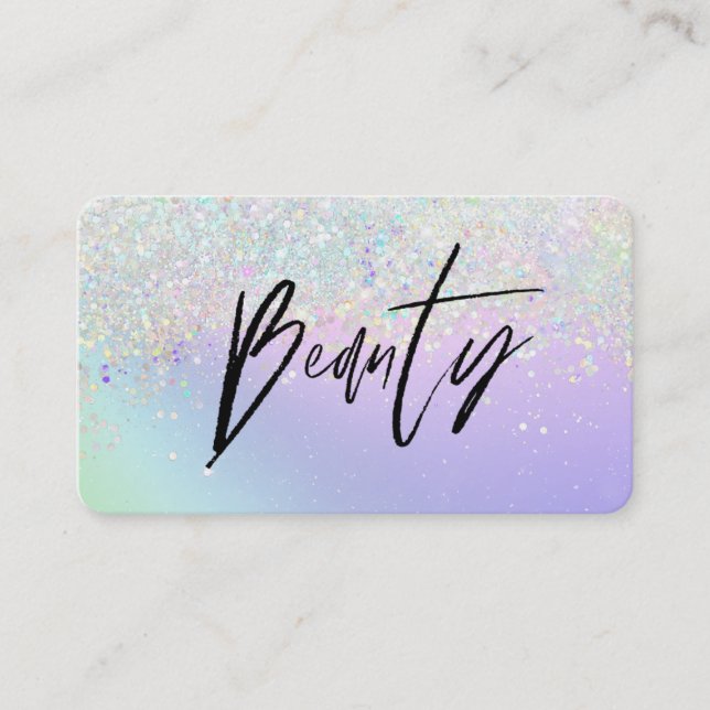 Carte De Visite *~* BEAUTÉ.  Hologramme Holographe Parties scintil (Devant)