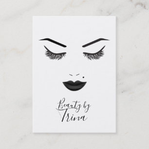 Carte De Visite Beauté noire de charme de lèvres de sourcils de
