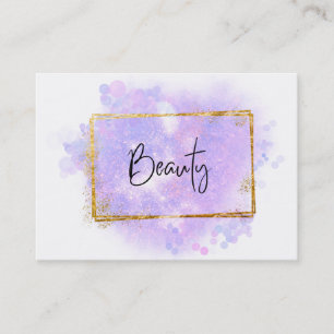 Carte De Visite *~* BEAUTÉ - Parties scintillant Gold Frame Lavend