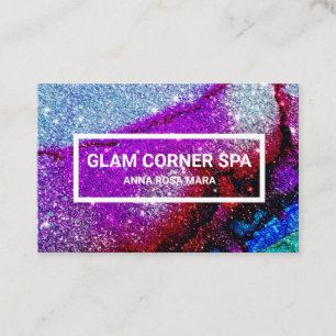 Carte De Visite *~* Beauté Rainbow QR Parties scintillant Glitz Gl