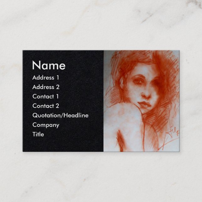 Carte De Visite BEAUTÉ ROMANTIQUE / Portrait de femme en Sepia Bro (Devant)