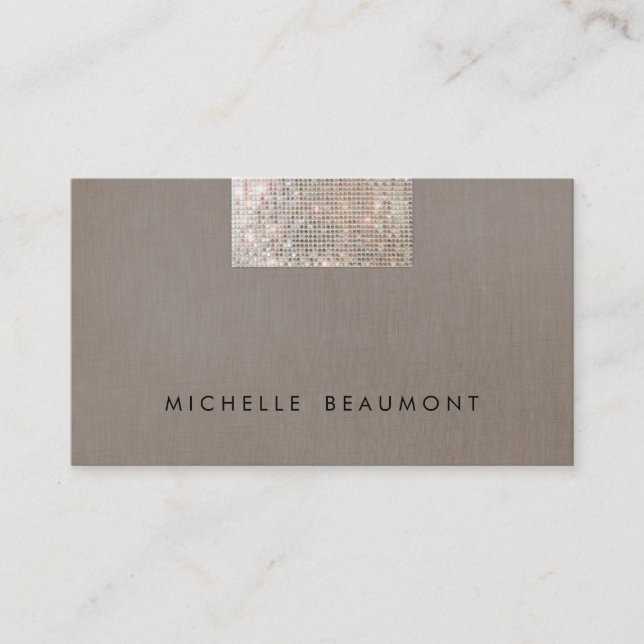 Carte De Visite Beauté simple et mode Chic Faux Sequin Taupe (Devant)