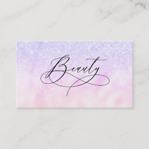 Carte De Visite *~* BEAUTY Fancy Script Rainbow Hologram Parties s