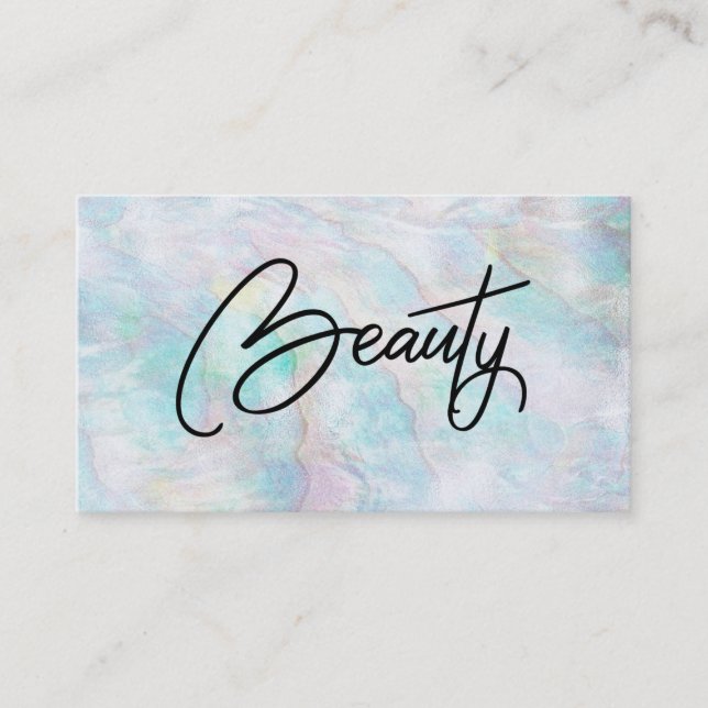 Carte De Visite *~* BEAUTY Pearl Abalone Pastel bleu rose jaune (Devant)