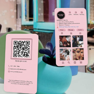 Carte De Visite Beauty Salon tendance Instagram Blush Pink Ajouter
