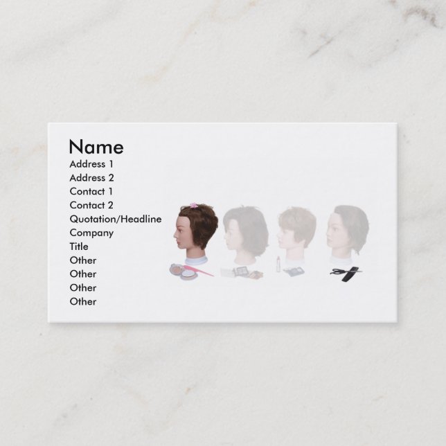 Carte De Visite BeautySchoolHeadsLinedUp, nom, adresse 1, Addr… (Devant)