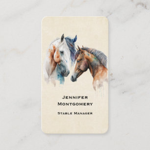 Carte De Visite Beaux Chevaux de Style Western Boho