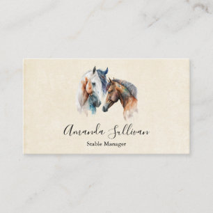 Carte De Visite Beaux Chevaux Style Boho Occidental