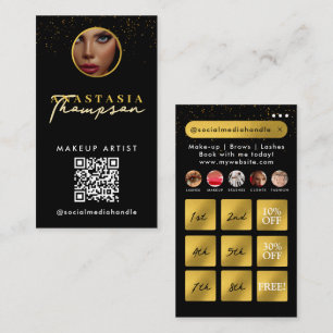 Carte De Visite Beaux clous Médias sociaux Black Gold Loyalty Cart