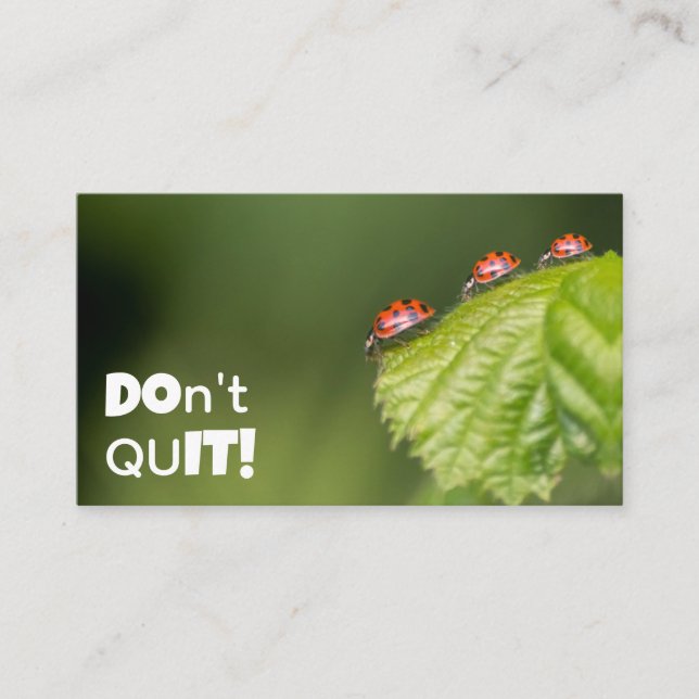 Carte De Visite Beaux ladybugs avec citation motivante (Devant)