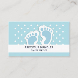 Carte De Visite Bébé bleu mou Pieds de garçon