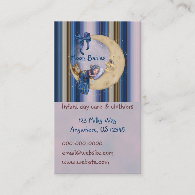Carte De Visite Bébé Elf de lune (Devant)