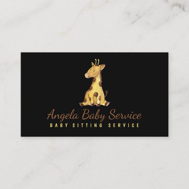 Carte De Visite Bébé girafe (Devant)