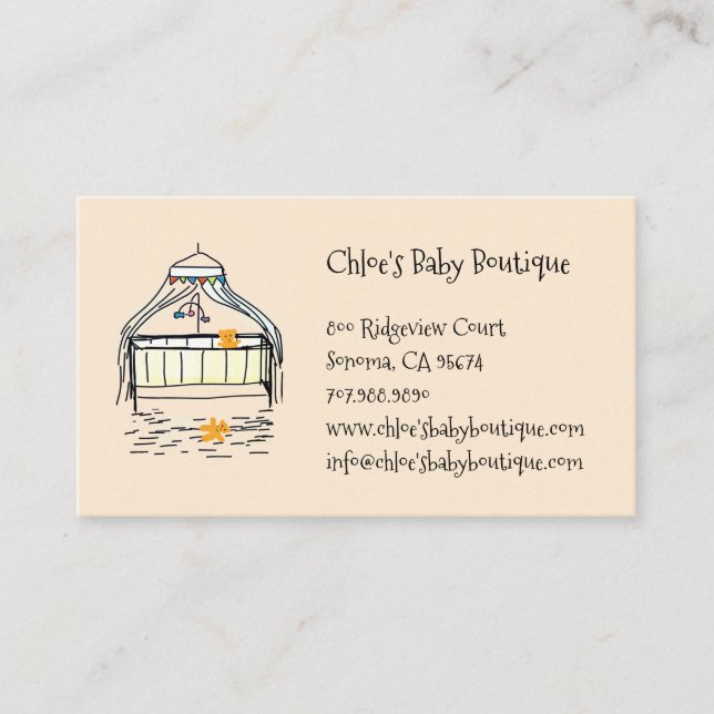 Carte De Visite Bébé mignon bébé Baby Boutique (Devant)