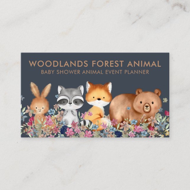 Carte De Visite Bébé ours Fox Raccoon Rabbit (Devant)