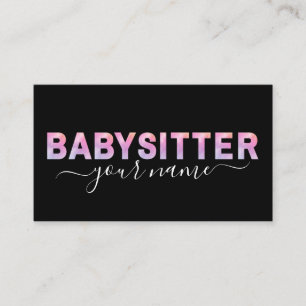 Carte De Visite Bébé Typographie Signature Calligraphie Noir