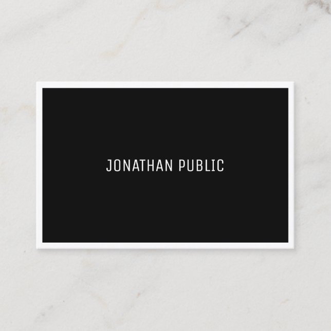 Carte De Visite Bed & Breakfast moderne élégante Noire Blanche Pla (Devant)