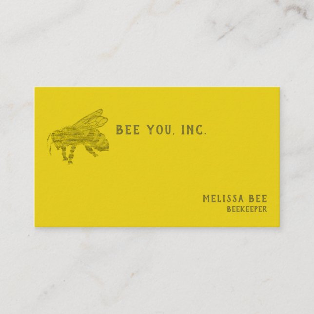 Carte De Visite Bee style Letterpress (Devant)