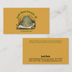 Carte De Visite Beehive Miel apiculteur noir ambre