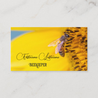 Carte De Visite Beekeeper Miel Apiariste miel abeille fleur jaune