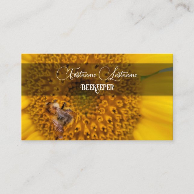 Carte De Visite Beekeeper Miel Apiariste miel abeille fleur jaune (Devant)
