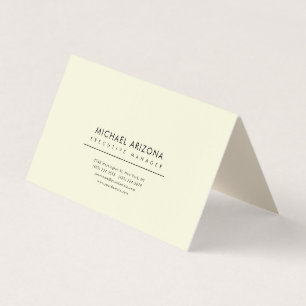 Carte De Visite Beige & Amande Minimaliste Uni Premium Lin