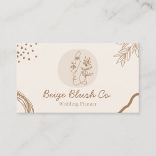 Carte De Visite Beige Blush Beauté Couple Wedding planner