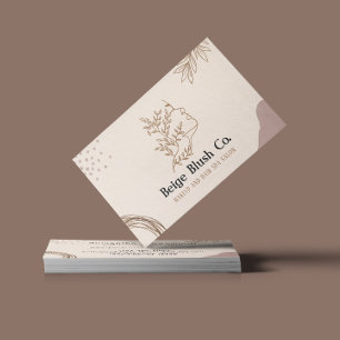 Carte De Visite Beige Blush Beauté Feminine Boutique Maquillage
