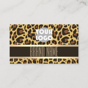 Carte De Visite Beige Brown Leopard Motif classique exceptionnel