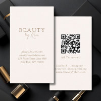 Beige & Brown Minimal Élégant, Salon QR Code