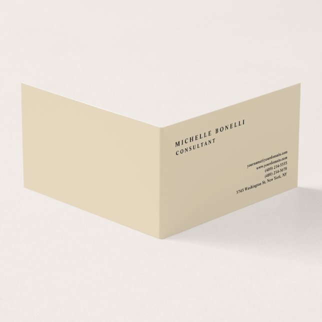 Carte De Visite Beige Classic Plat Professionnel (Extérieur)