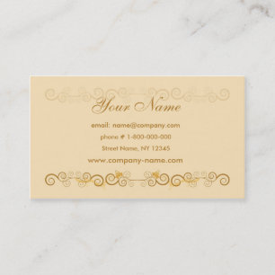 Carte de visite beige floral