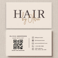 Beige Neutre QR Code Styliste de cheveux Moderne