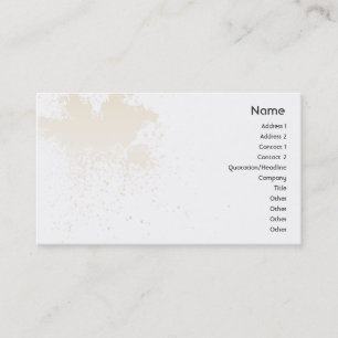 Carte De Visite Beige sur l'éclaboussure blanche - affaires