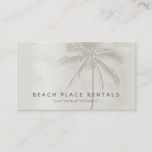 Carte De Visite Beige Tropical Palm Tree