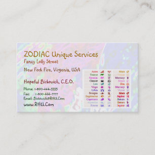 Carte De Visite BÉLIER + tous les symboles de zodiaque soutiennen