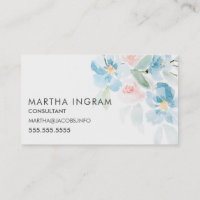 Belle aquarelle bleu rose et fleurs bleues