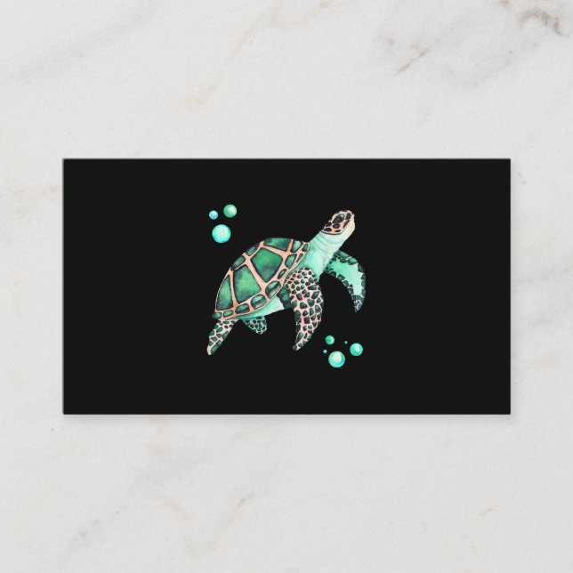 Carte De Visite Belle aquarelle de la tortue marine (Devant)