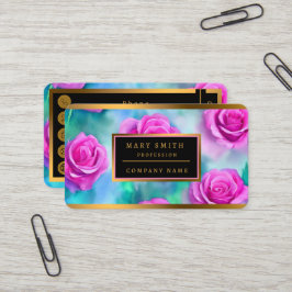 Carte De Visite Belle aquarelle Moderne Roses Rose Collection