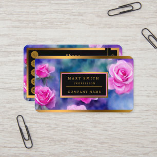 Carte De Visite Belle Aquarelle Rose Rose Collection tendance