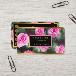 Carte De Visite Belle Aquarelle tendance Roses roses Collection