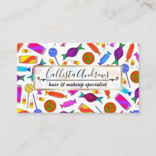 Carte De Visite Belle Artsy Coloré Halloween Candy Aquarelle