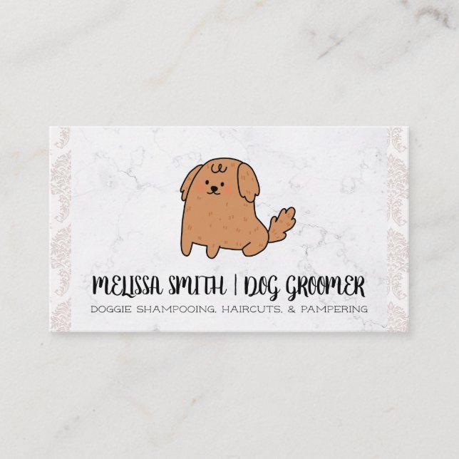 Carte De Visite Belle Doggy Cartoon | Entretien avec les animaux (Devant)