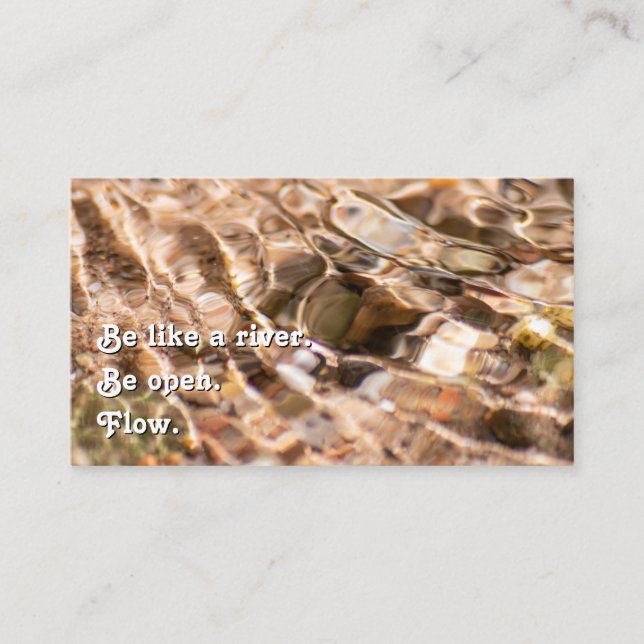Carte De Visite Belle eau eau courante avec une citation motivante (Devant)