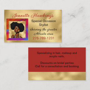 Carte De Visite Belle femme africaine look or