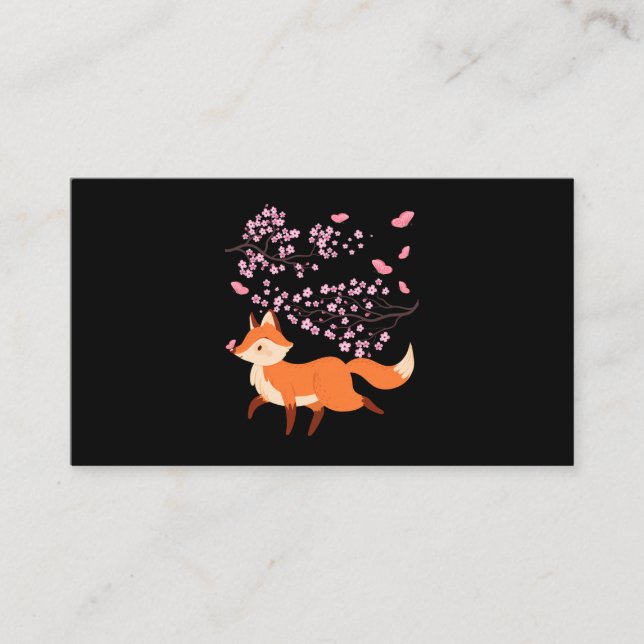 Carte De Visite Belle Fleur de cerise de renard Japon (Devant)