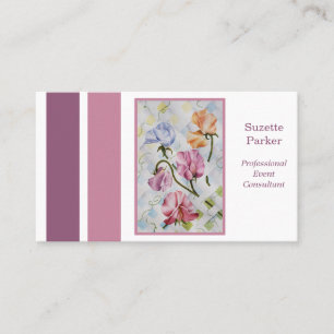 Carte De Visite Belle Fleur de pois doux Planificateur d'événement