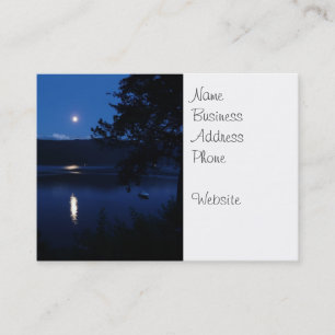 Carte De Visite Belle hausse de lune se reflétant outre de l'eau