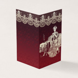 Carte De Visite Belle Lady boissons thé